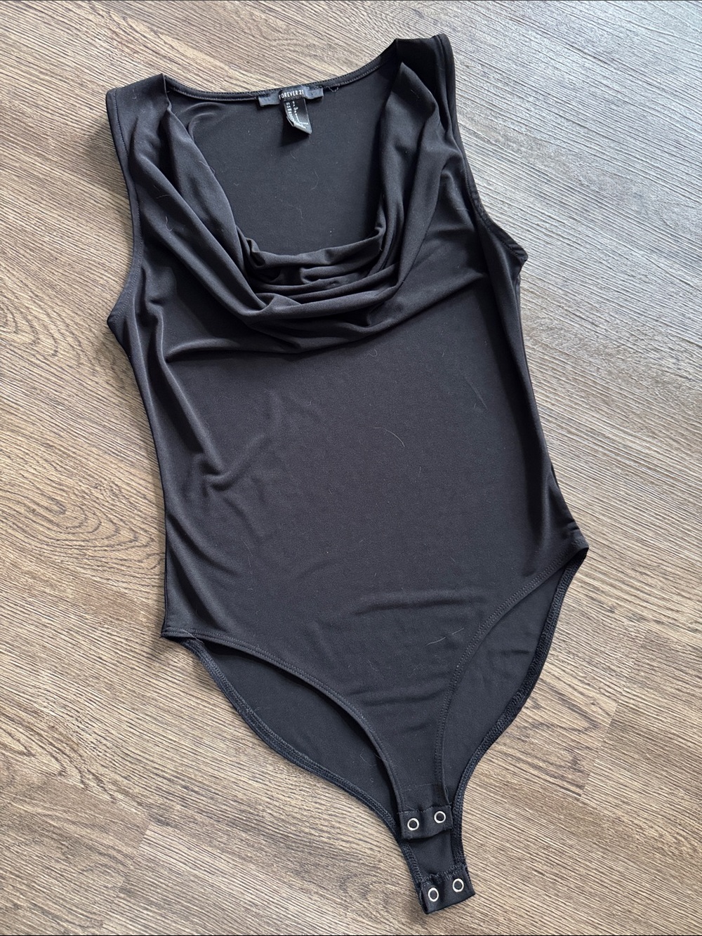 Forever 21 Black Cowl Neck Sleeveless Bodysuit Small